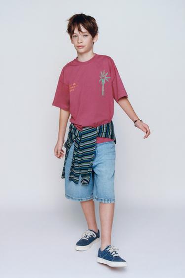 SLOGAN PRINT T-SHIRT - Fuchsia by Zara