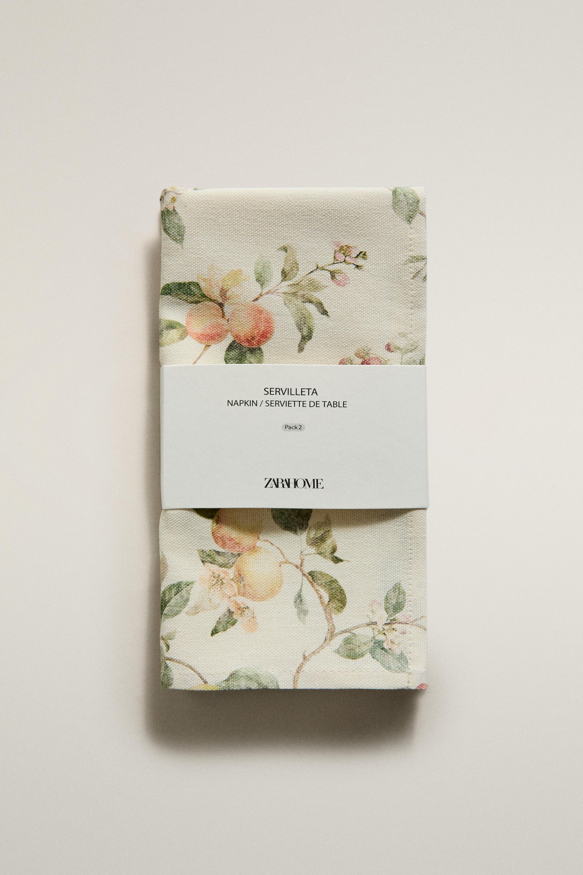 SERVIETTES IMPRIMÉ BOTANIQUE (LOT DE 2)