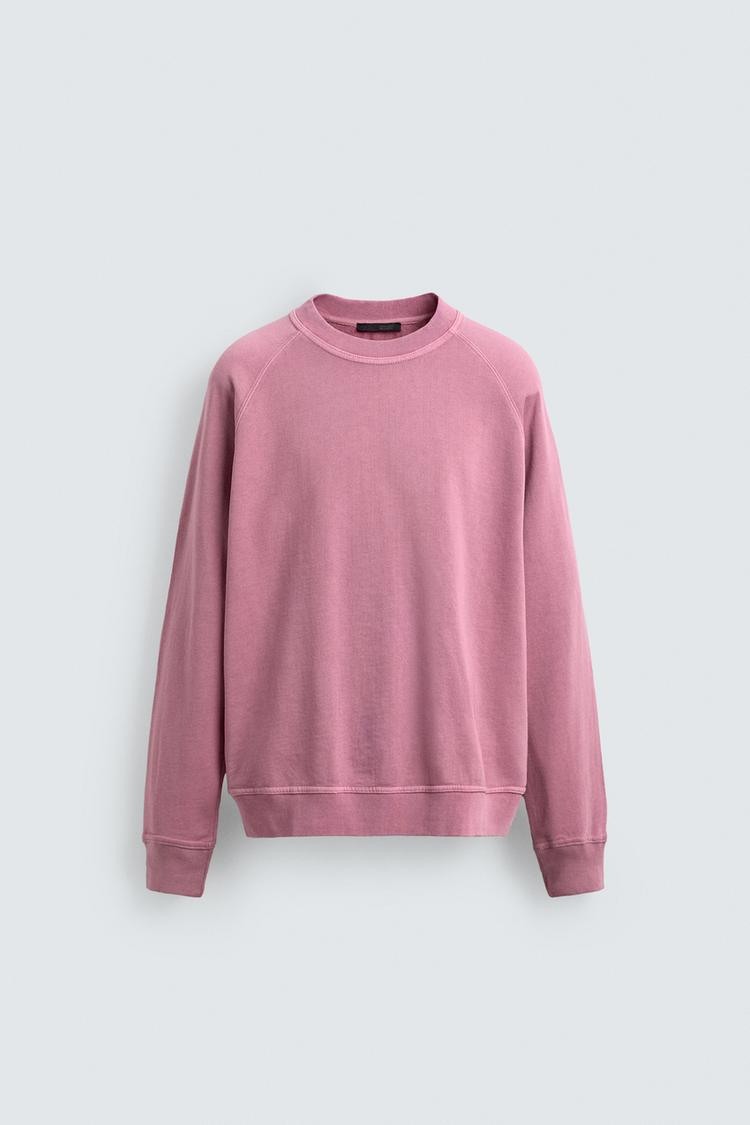 ZARA BASIC FADED CREWNECK SWEATSHIRT
