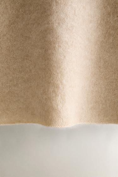 CASHMERE BLEND SWEATER WITH NECK DETAIL - Beige by Zara - Image 3