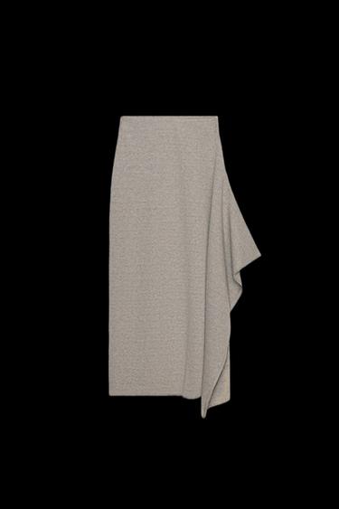 ASYMMETRISCHER MIDIROCK - grau-beige von Zara - Bild 0
