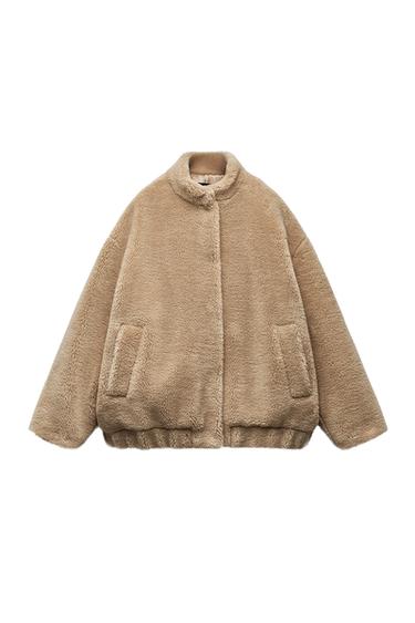 ZW COLLECTION FAUX SHEARLING BOMBER JACKET