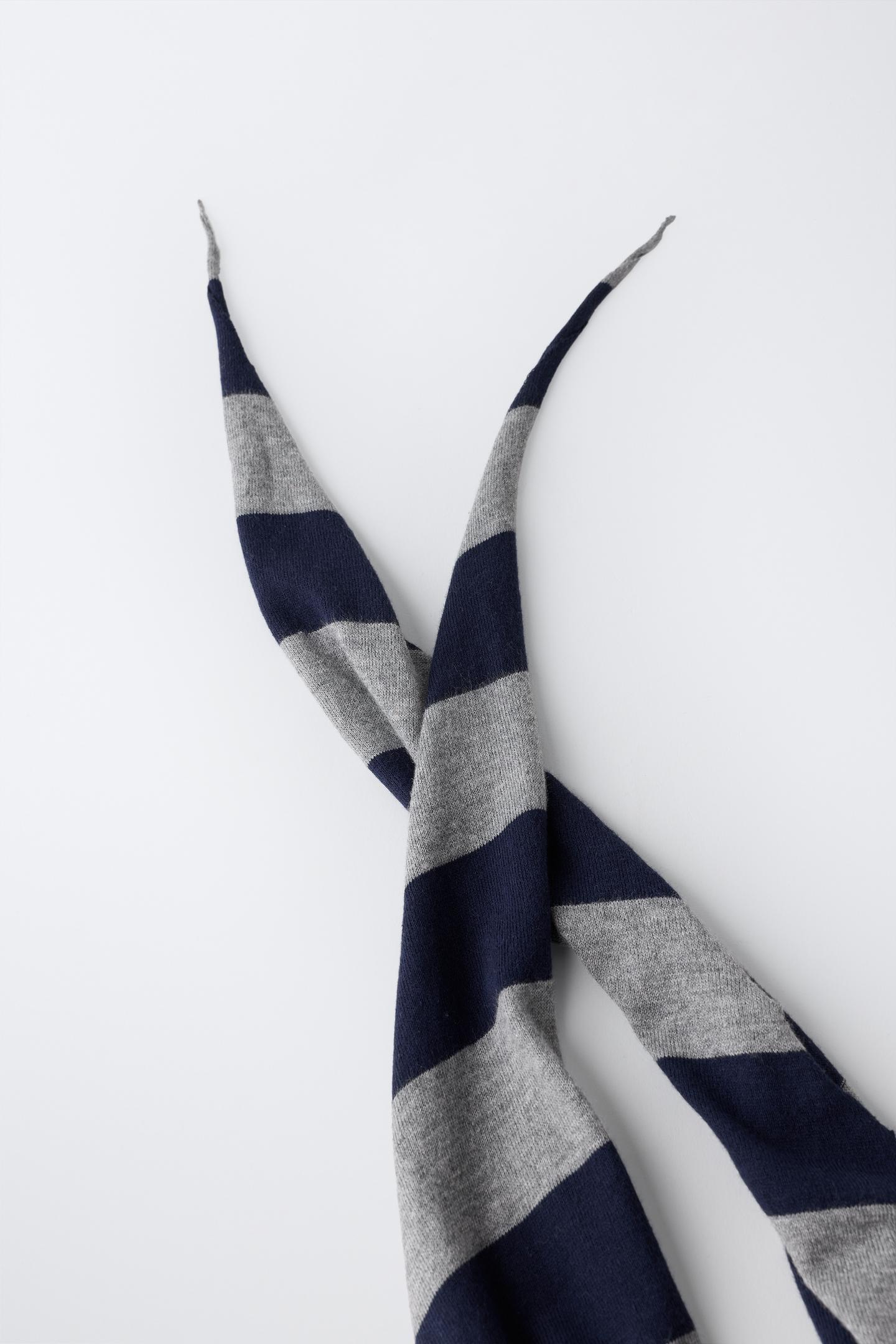 Детский шарф Zara 0FR. Paris X ZARA Embroidered Text, цвет: Антрацитовый серый — фото 5