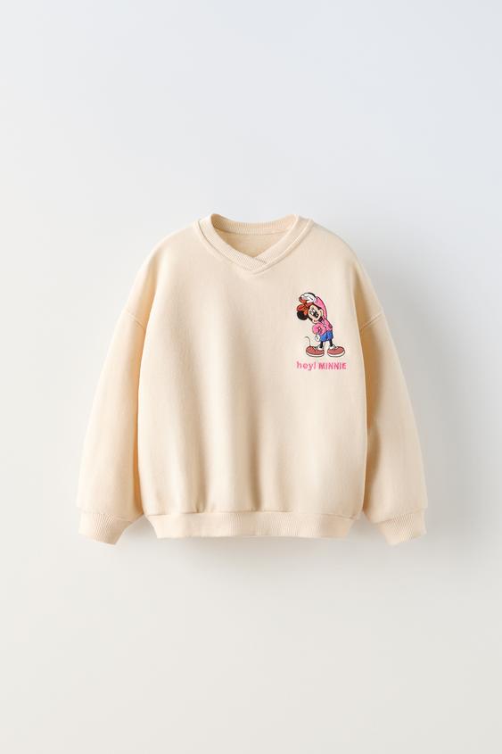 MINNIE MOUSE © DISNEY EMBROIDERED SWEATSHIRT Ecru ZARA Ireland