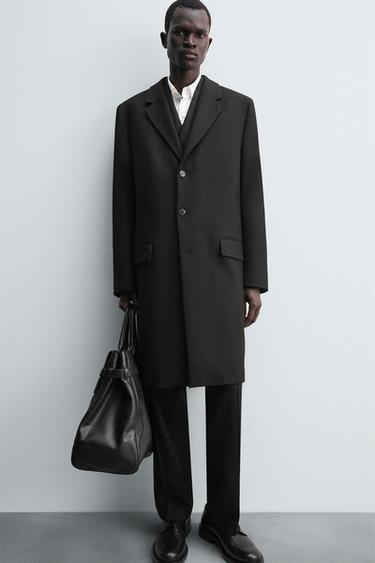 MANTEAU LÉGER 100 % LAINE - Noir de Zara - Image 5