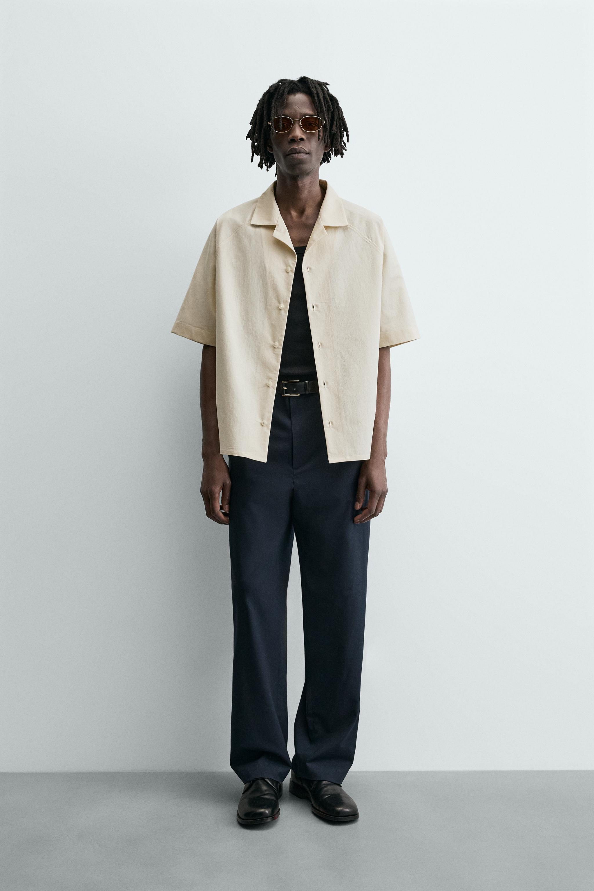 H BEAUTY&YOUTH CASHMERE COTTON SHIRT/シャツ TEXTURED SHIRT - Butter | ZARA South Africa