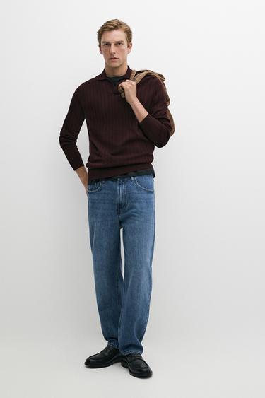 Jersey punto polo 100% algodón - Burdeos de Zara