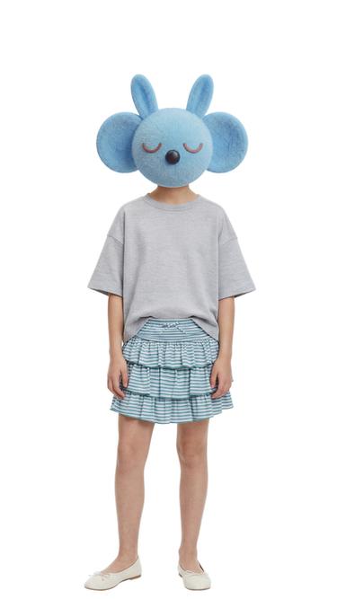 STRIPED SKIRT WITH RUFFLES - Aquamarine by Zara