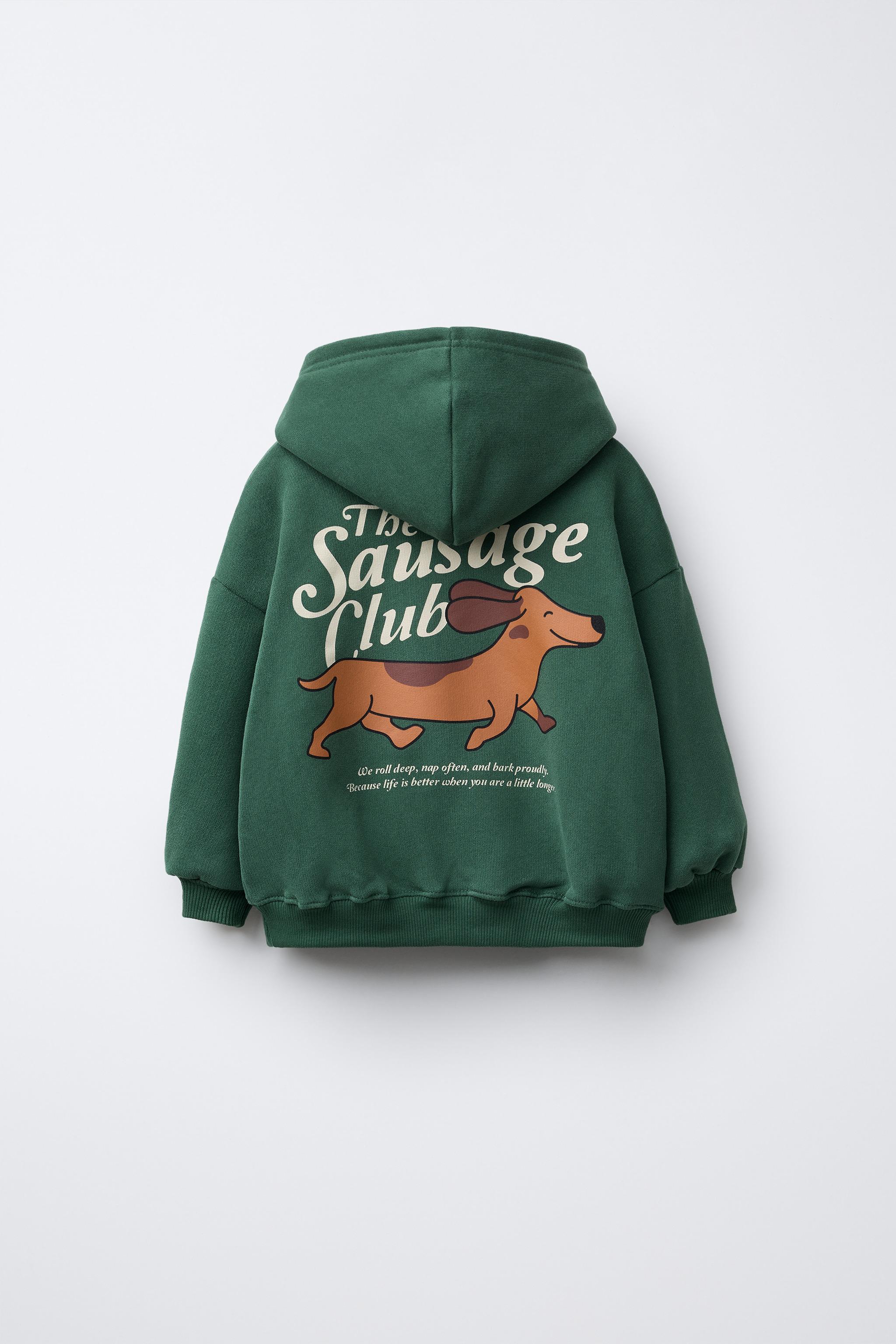 DACHSHUND HOODIE - Green | ZARA Canada