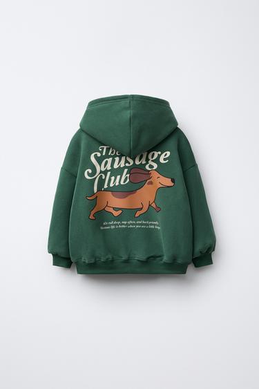 ХУДИ С КАПЮШОНОМ И ИЗОБРАЖЕНИЕМ ТАКСЫ — ЗЕЛЕНЫЙ от Zara