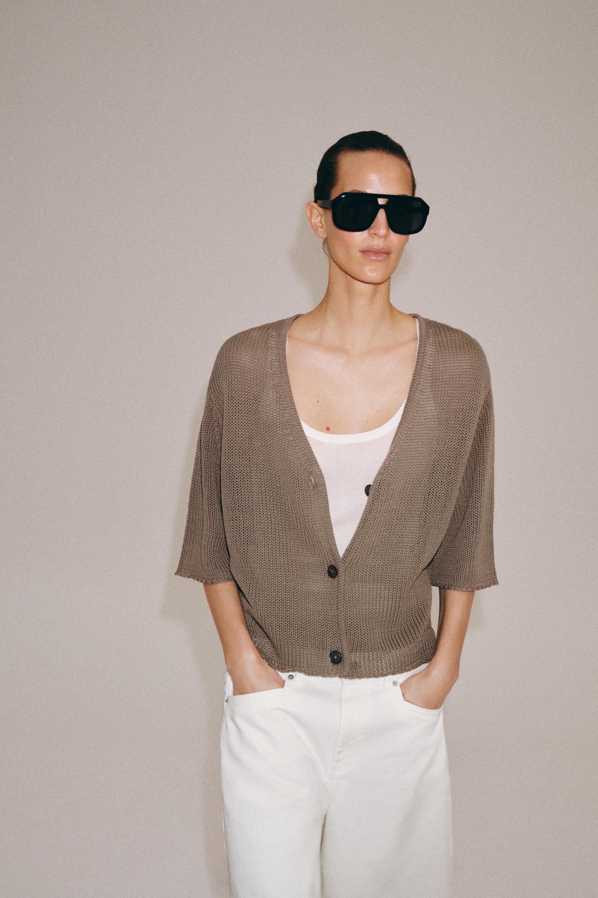 GILET EN MAILLE À MANCHES LARGES