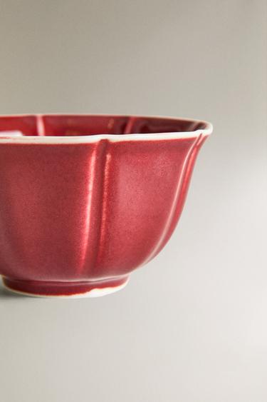 COLOURED PORCELAIN BOWL - Dark red by Zara - Image 3