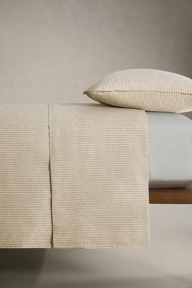 HOUSSE DE COUETTE FIL TEINT RAYURES - Gris / Beige de Zara - Image 2