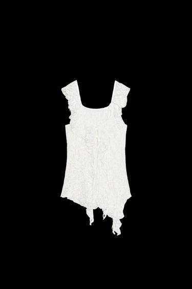 SPITZENSHIRT MIT VOLANTS - Weiß von Zara - Bild 0