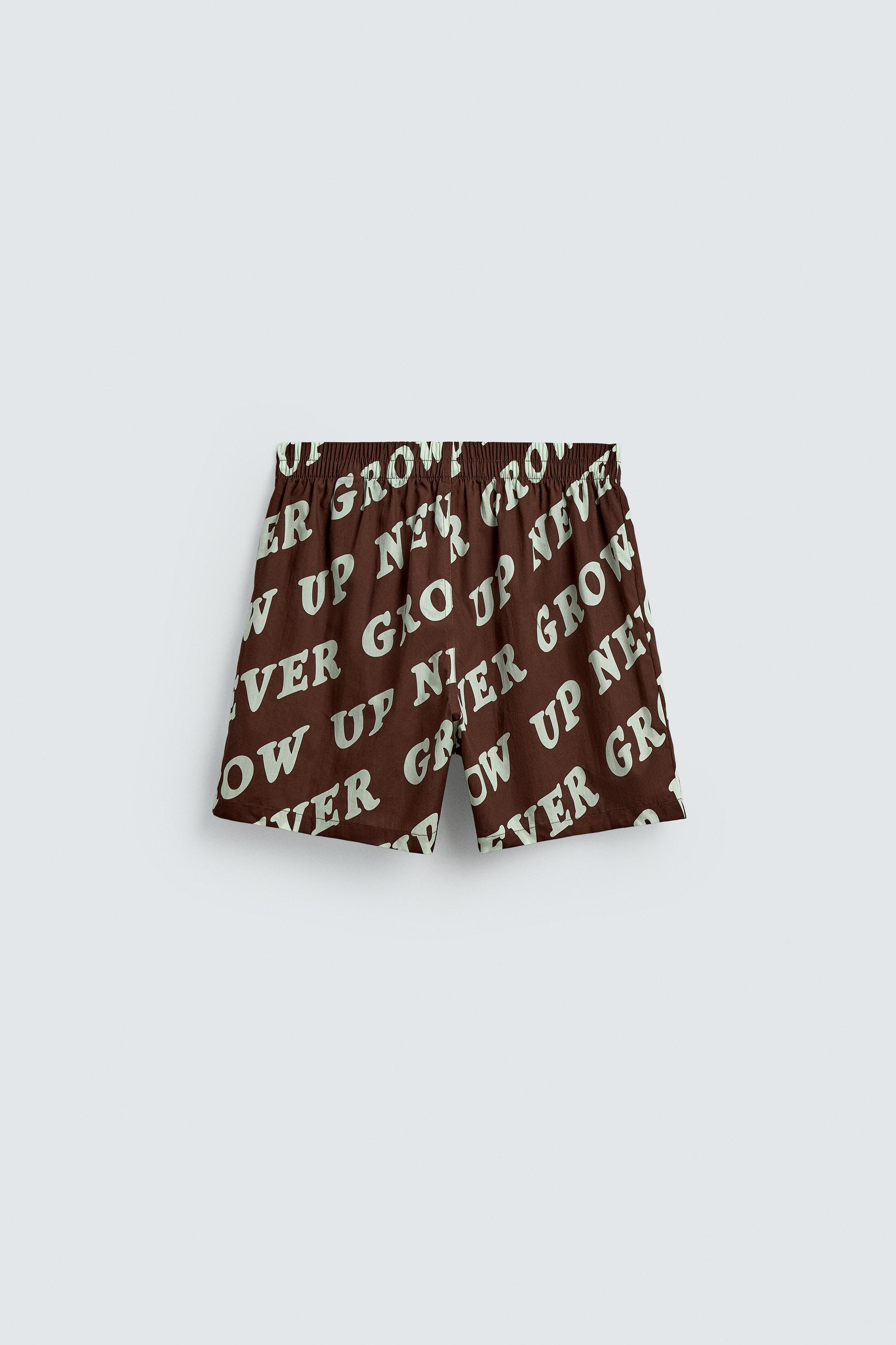 PETER PAN TEXT BOXER SHORTS HARRY LAMBERT FOR ZARA X DISNEY