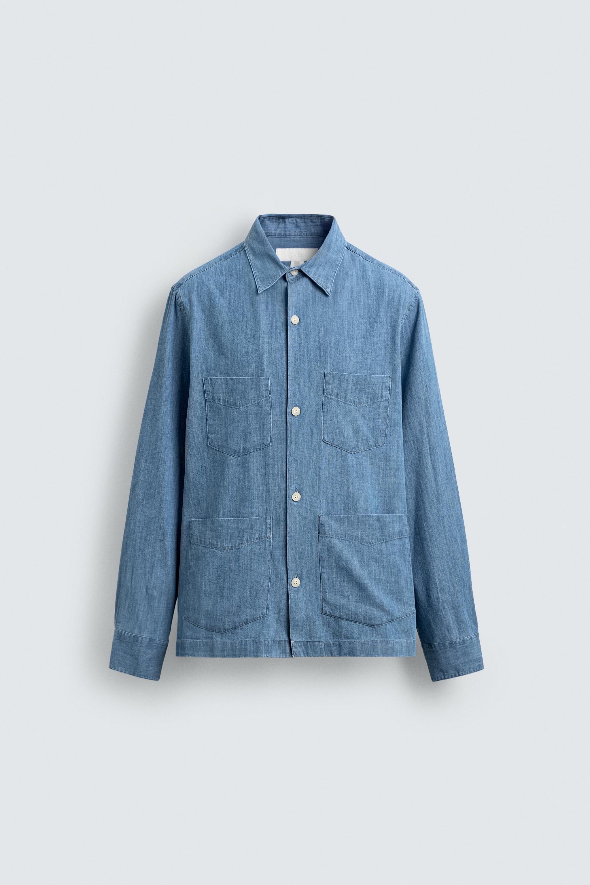 CHEMISE EN DENIM À POCHES