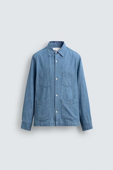 DENIM SHIRT WITH POCKETS - Blue by Zara