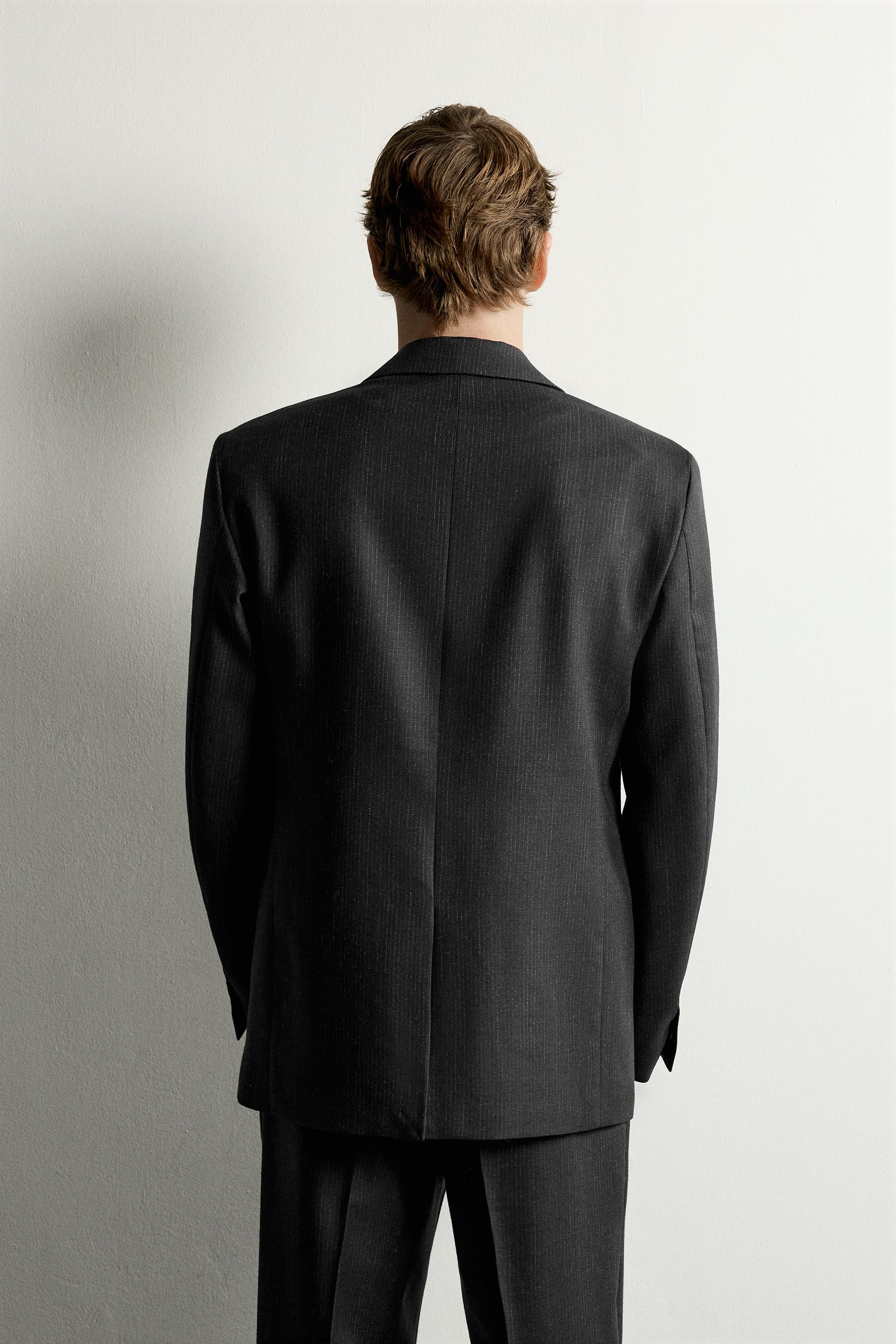 100% WOOL STRIPED SUIT BLAZER MANTECO®