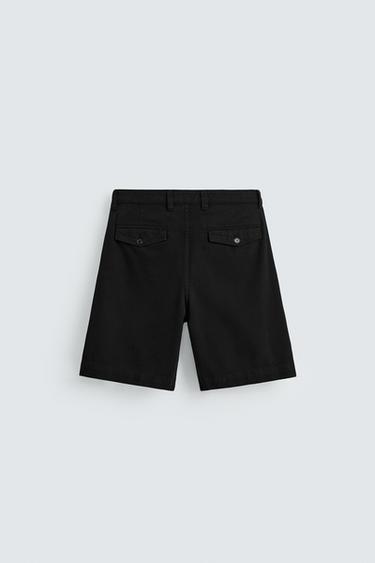 RELAXED FIT BERMUDA SHORTS WITH PLEATS - Black by Zara - Image 6