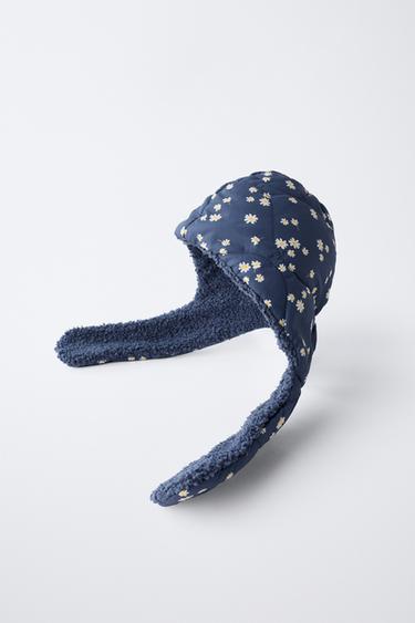 DAISY PRINT QUILTED HOOD - Navy blue by Zara - Image 2