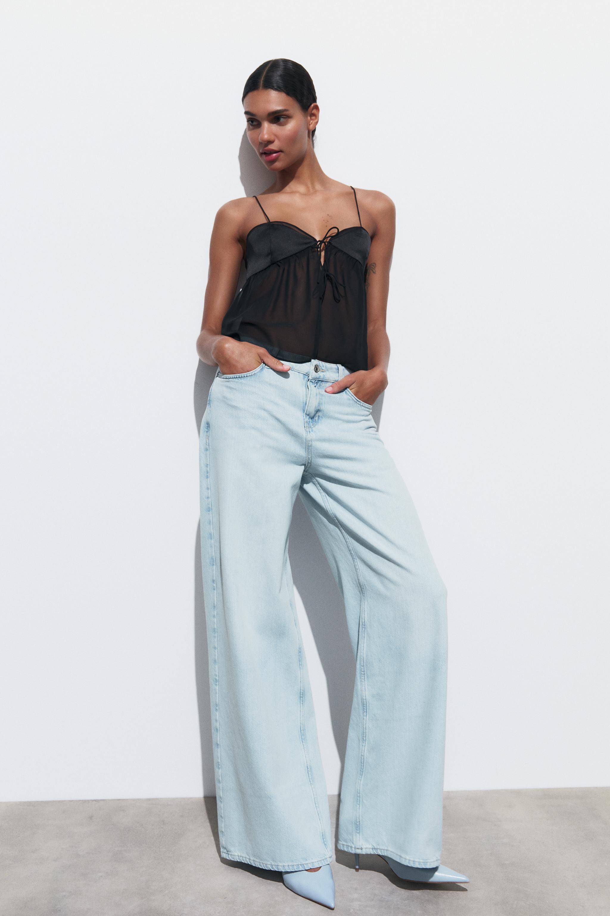 High rise straight store leg jeans zara