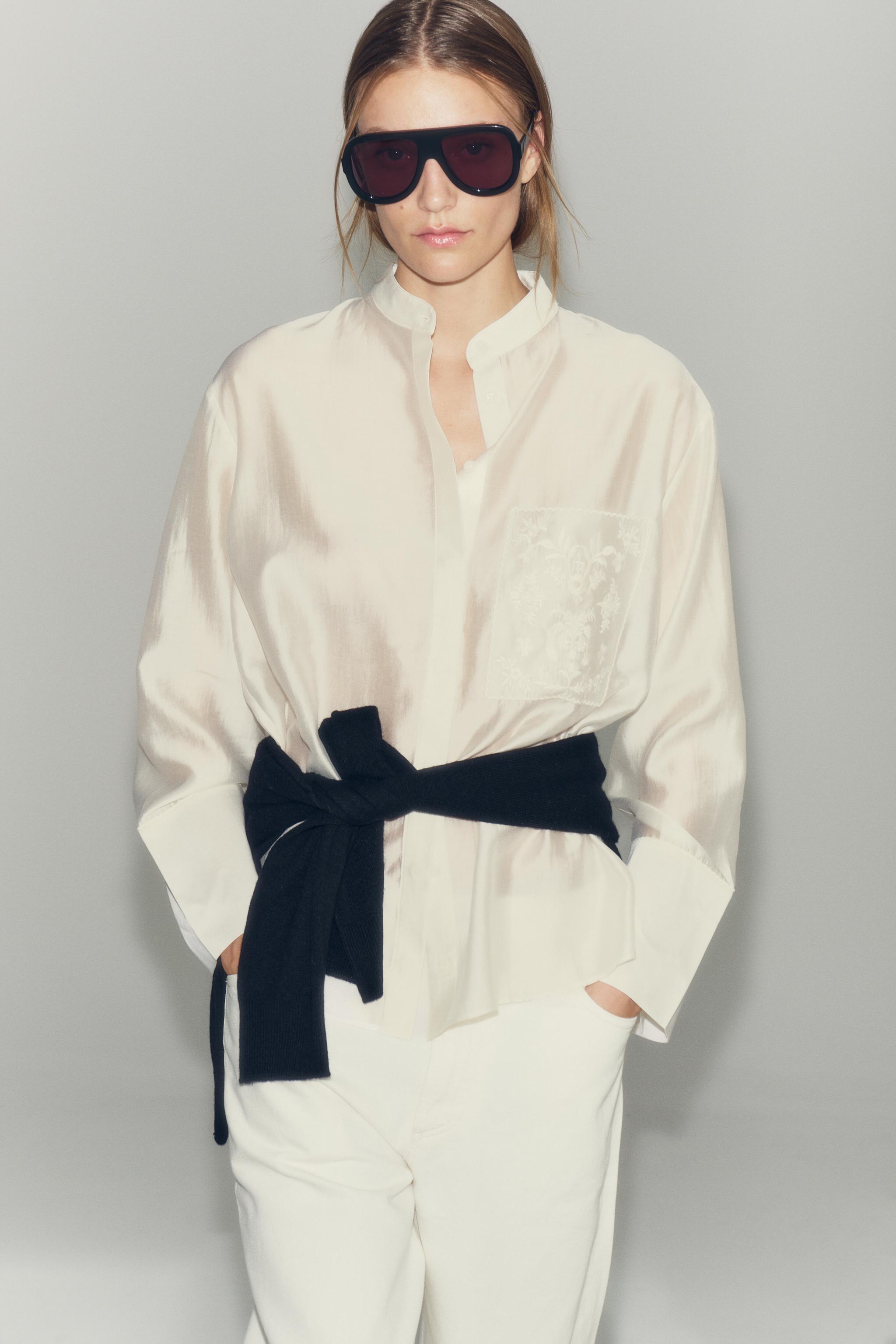 EMBROIDERY POCKET ZW COLLECTION SHIRT — Oyster-white