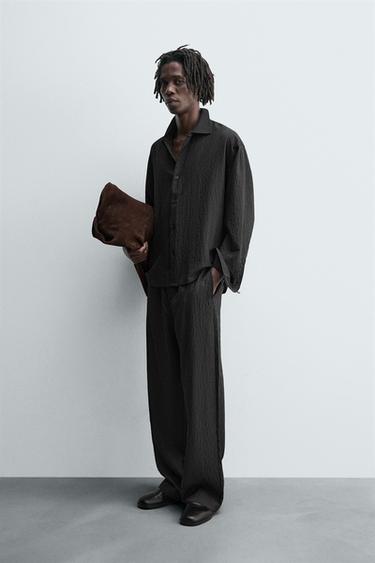 PANTALON FLUIDE RAYURES - Noir de Zara - Image 3