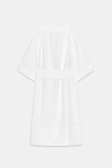 ZW COLLECTION TUNIC DRESS WITH BELT - White by Zara - Image 6