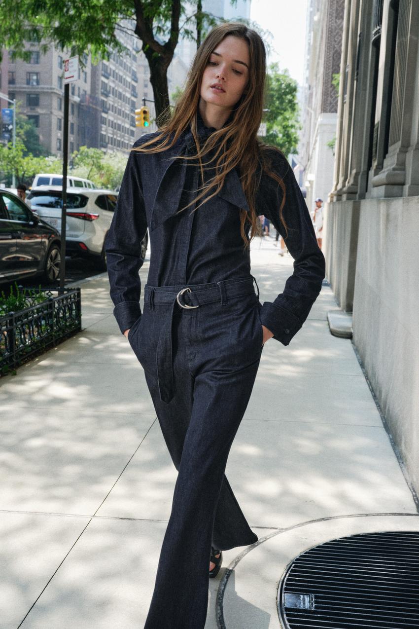 デニムリボンシャツ ZW COLLECTION - ブルー | ZARA Japan / 日本