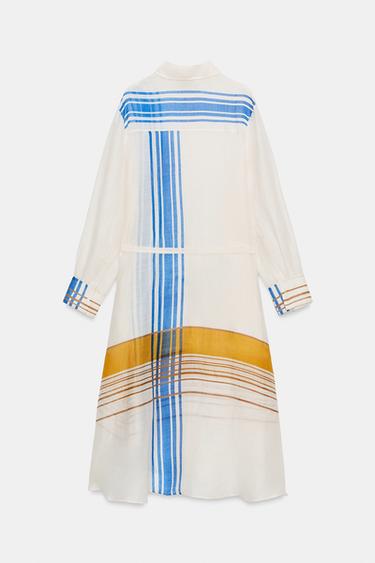 ROBE CHEMISE RAMIE 100% ZW COLLECTION - Multicolore de Zara - Image 6