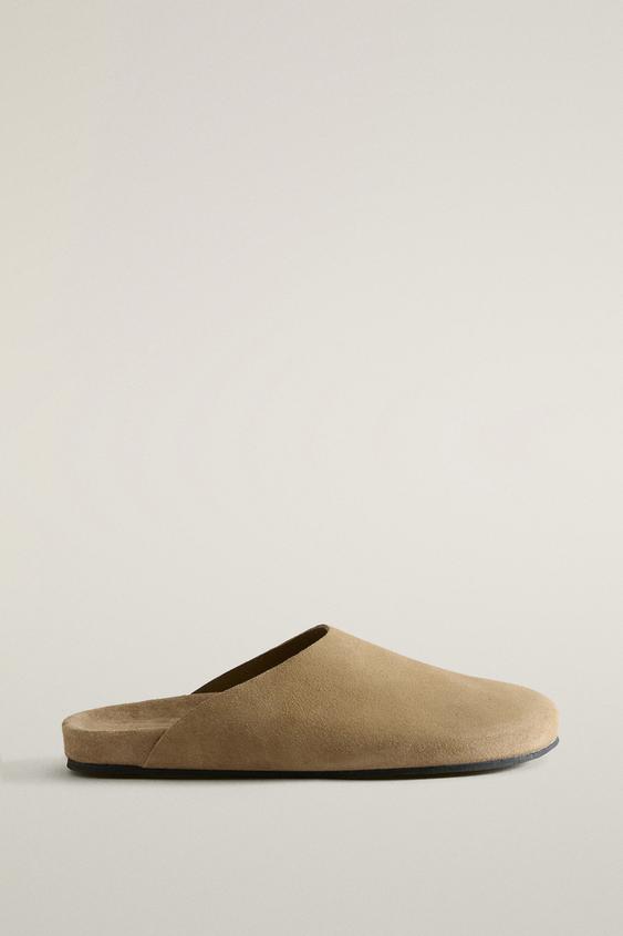 MINIMAL LEATHER CLOGS - Taupe Grey by Zara - Image 0
