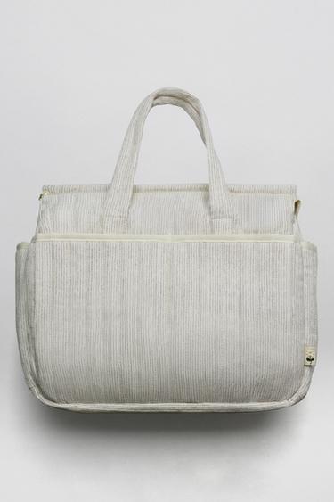 BOLSO MATERNIDAD RAYAS PACK - Blanco Crudo de Zara