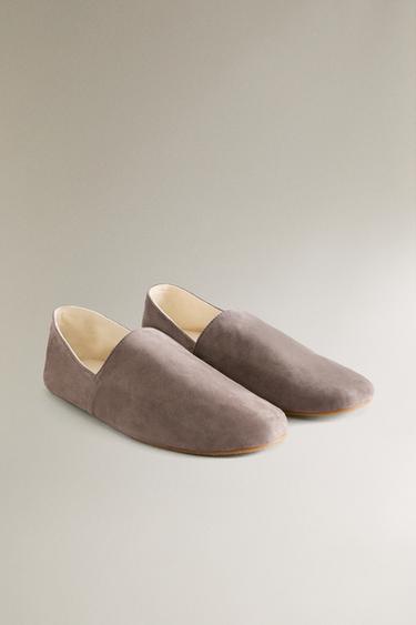 BABOUCHES CUIR - Gris foncé de Zara - Image 1