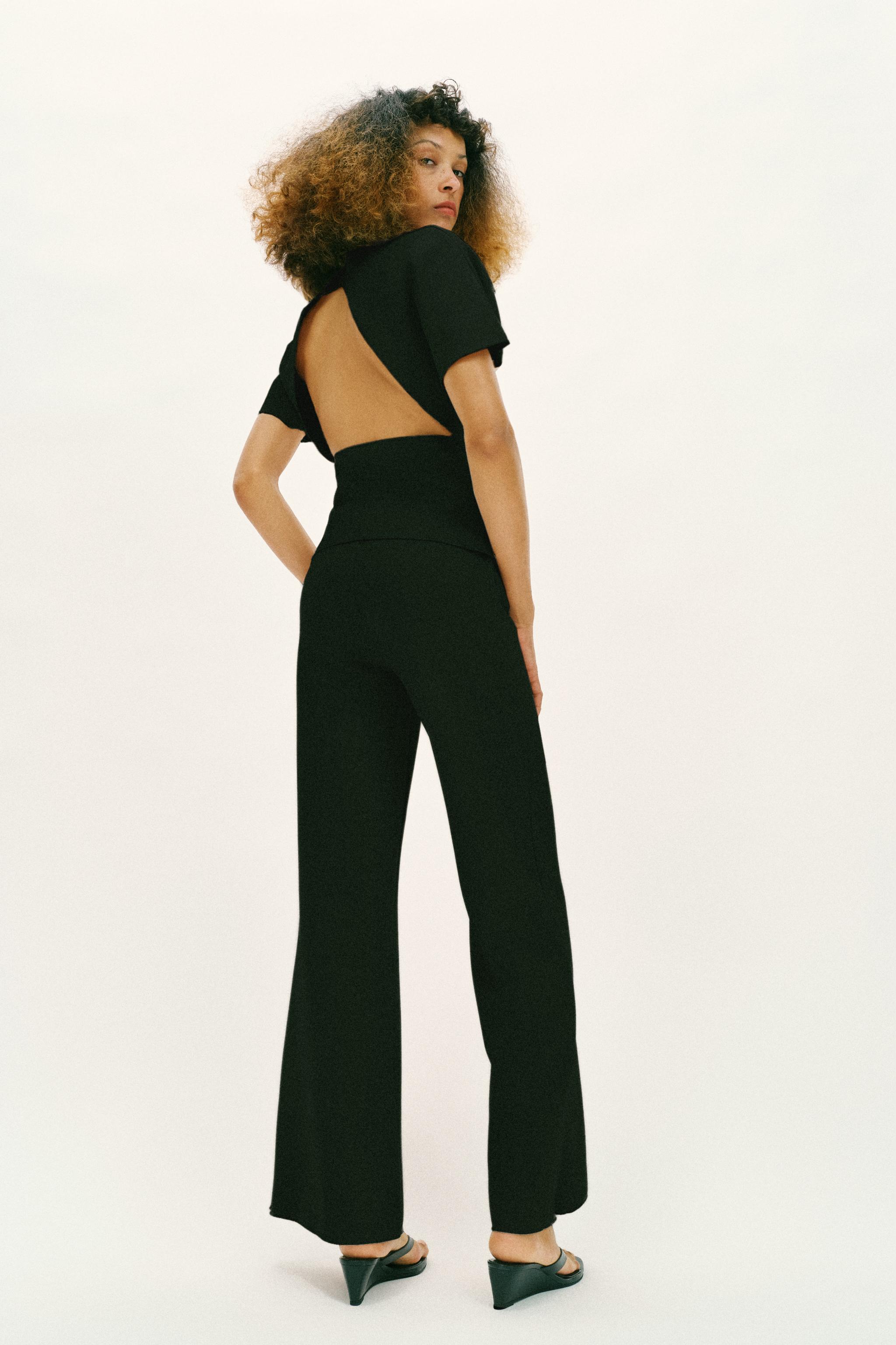 Женские брюки Zara STRETCH WIDE LEG PANTS — фото 4