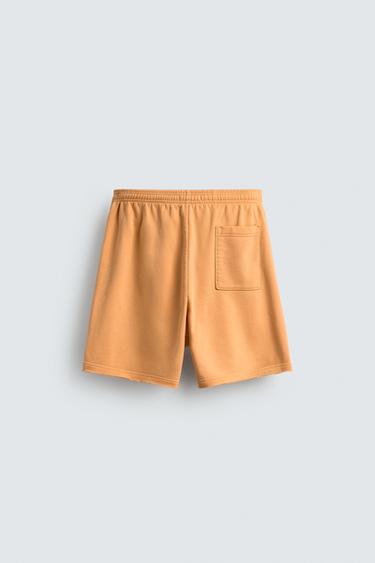 WASHED RELAXED FIT JOGGER BERMUDA SHORTS - Orange by Zara - Image 6