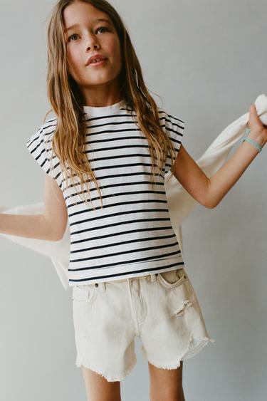 BERMUDA DENIM COM RASGOS - Bege da Zara