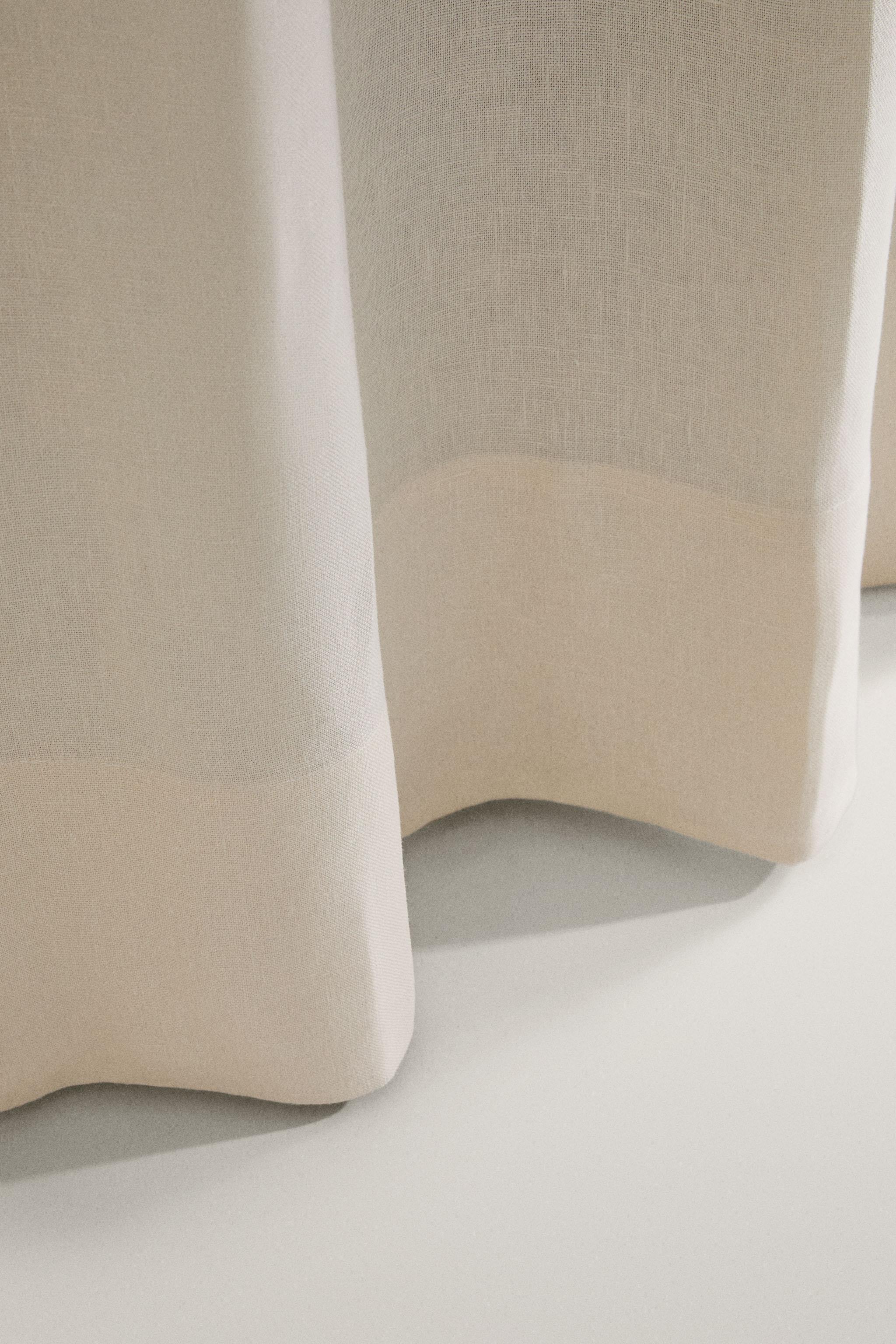WHITE BLACKOUT LINEN CURTAIN