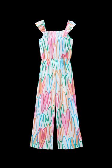 PRINTED PLEATED JUMPSUIT - Orange by Zara