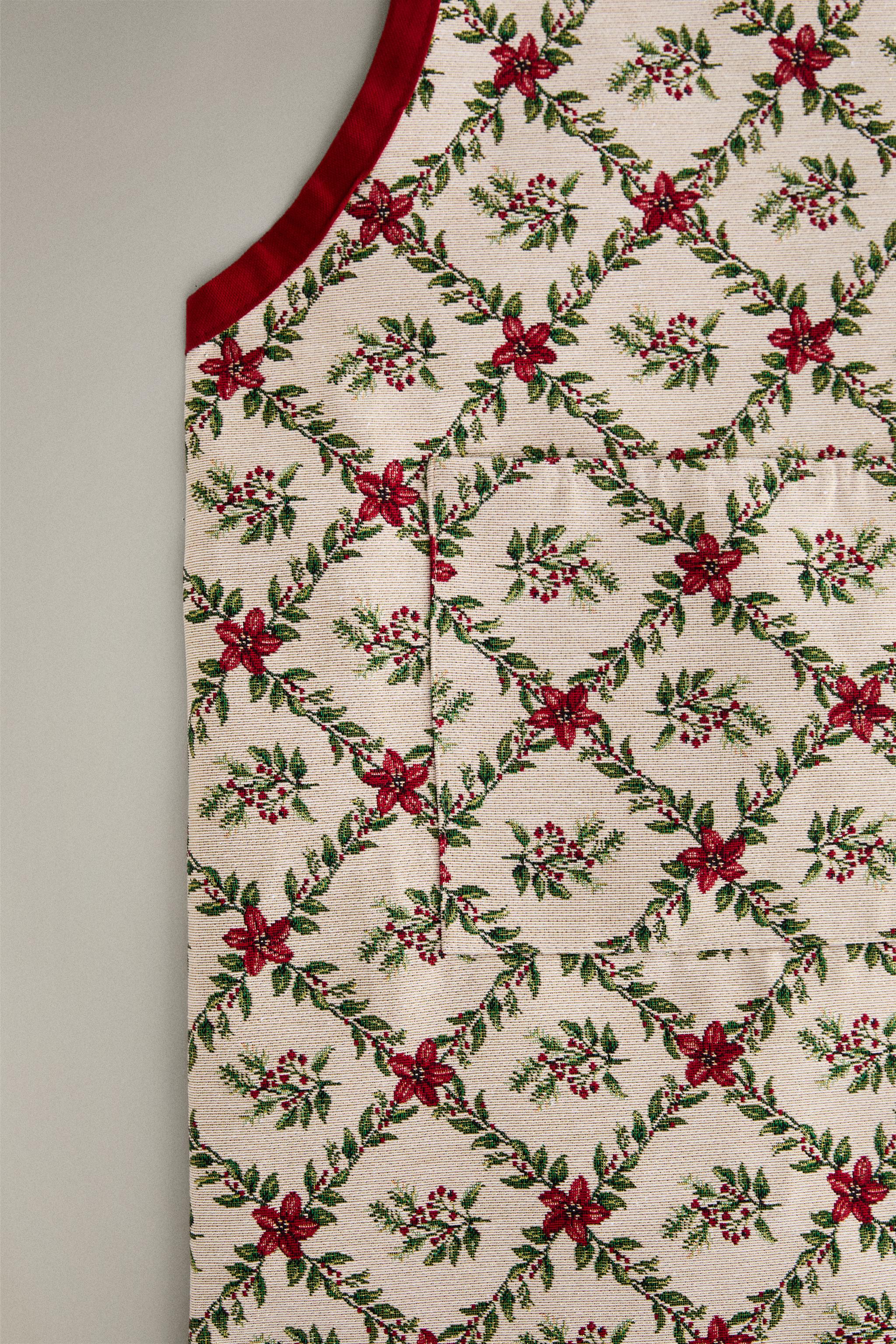 CHRISTMAS FLORAL APRON