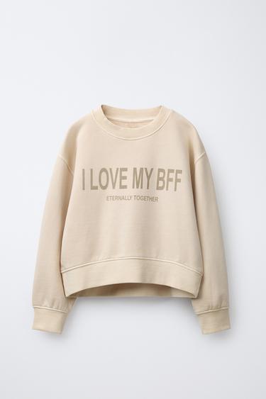 SLOGAN SWEATSHIRT AND WIDE-LEG TROUSERS SET - Butter by Zara - Image 1