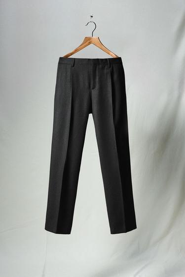 PANTALON DE COSTUME TWILL 100% LAINE AARON LEVINE X ZARA - Gris foncé de Zara
