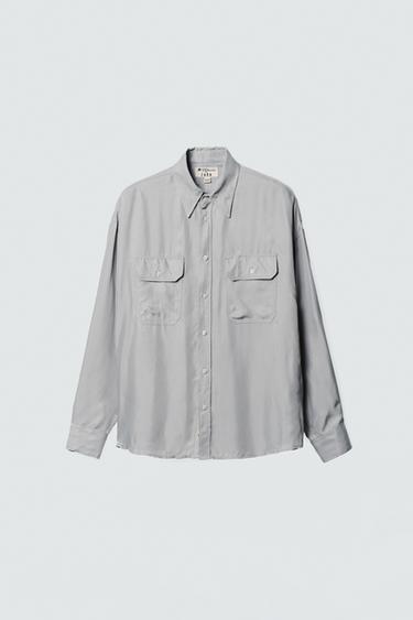 Zara CUPRO-VISCOSE FLOWY SHIRT WILLY CHAVARRIA X ZARA - Faded blue