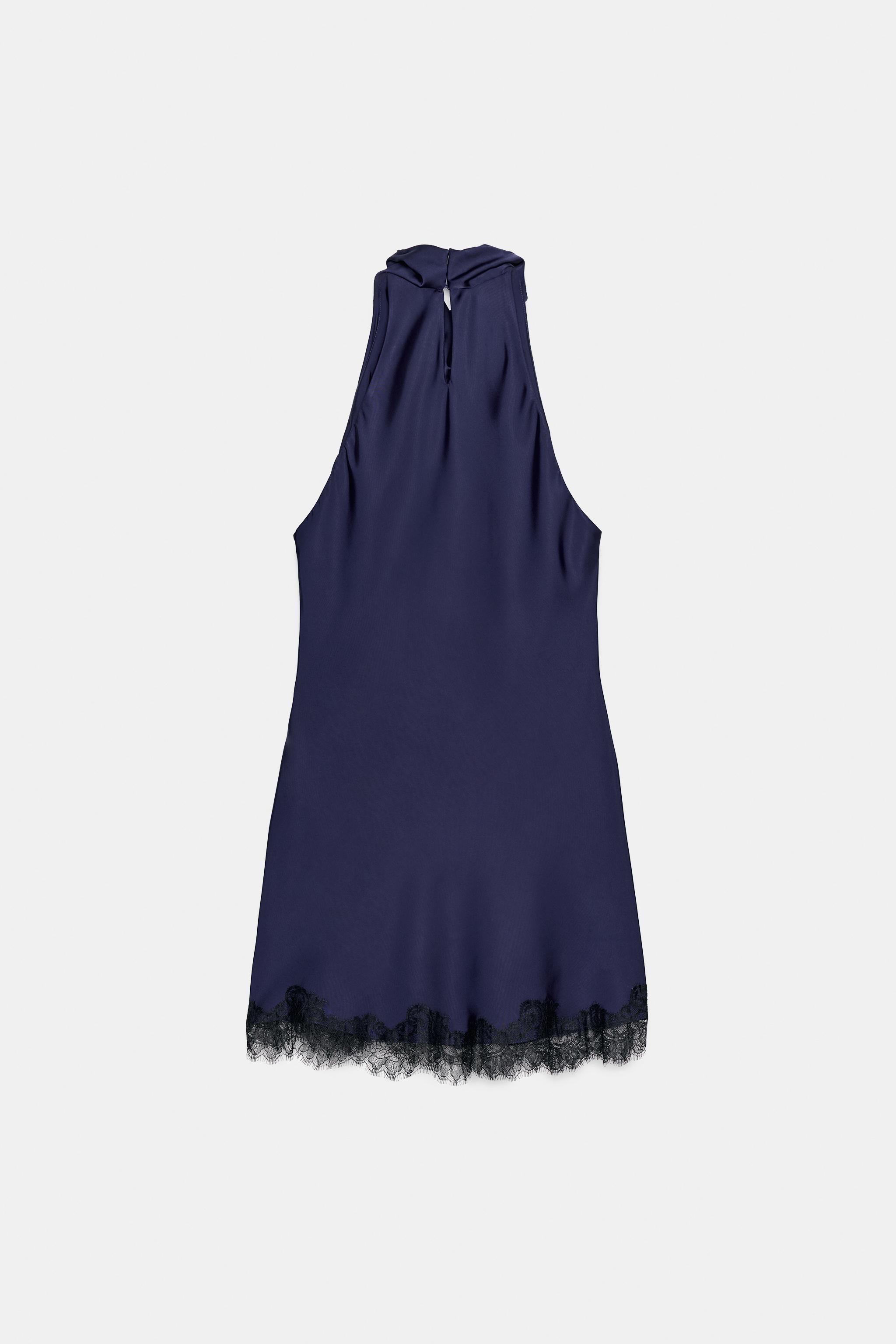 SATIN LACE MINI DRESS