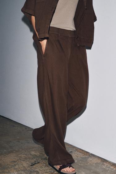 ZW COLLECTION JOGGER TROUSERS - Brown by Zara - Image 1