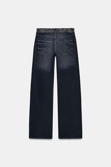 JEAN Z1975 TAILLE MI-HAUTE JACQUARD - Noir de Zara - Image 7