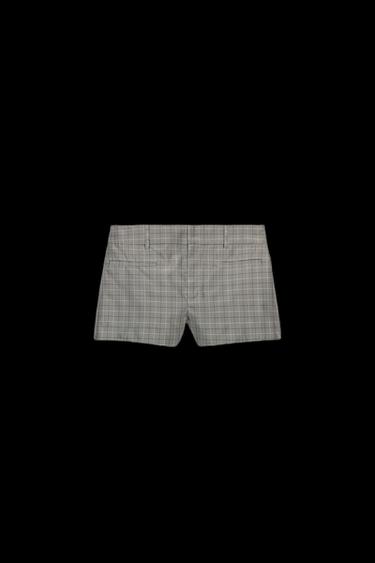 KARIERTE SHORTS ZW COLLECTION - Schwarz / Cremefarben von Zara - Bild 0