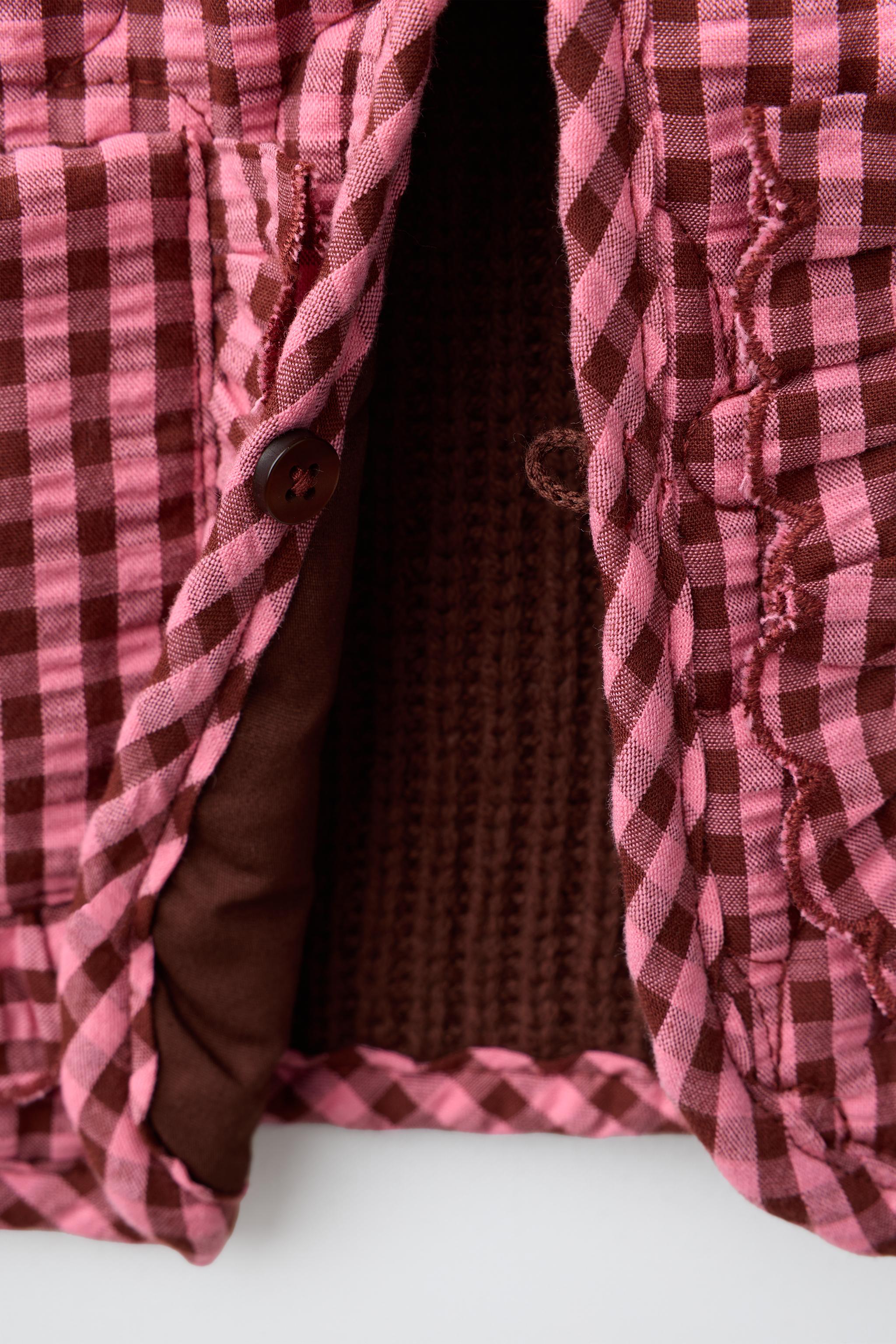 GILET RÉVERSIBLE EN MAILLE À CARREAUX VICHY