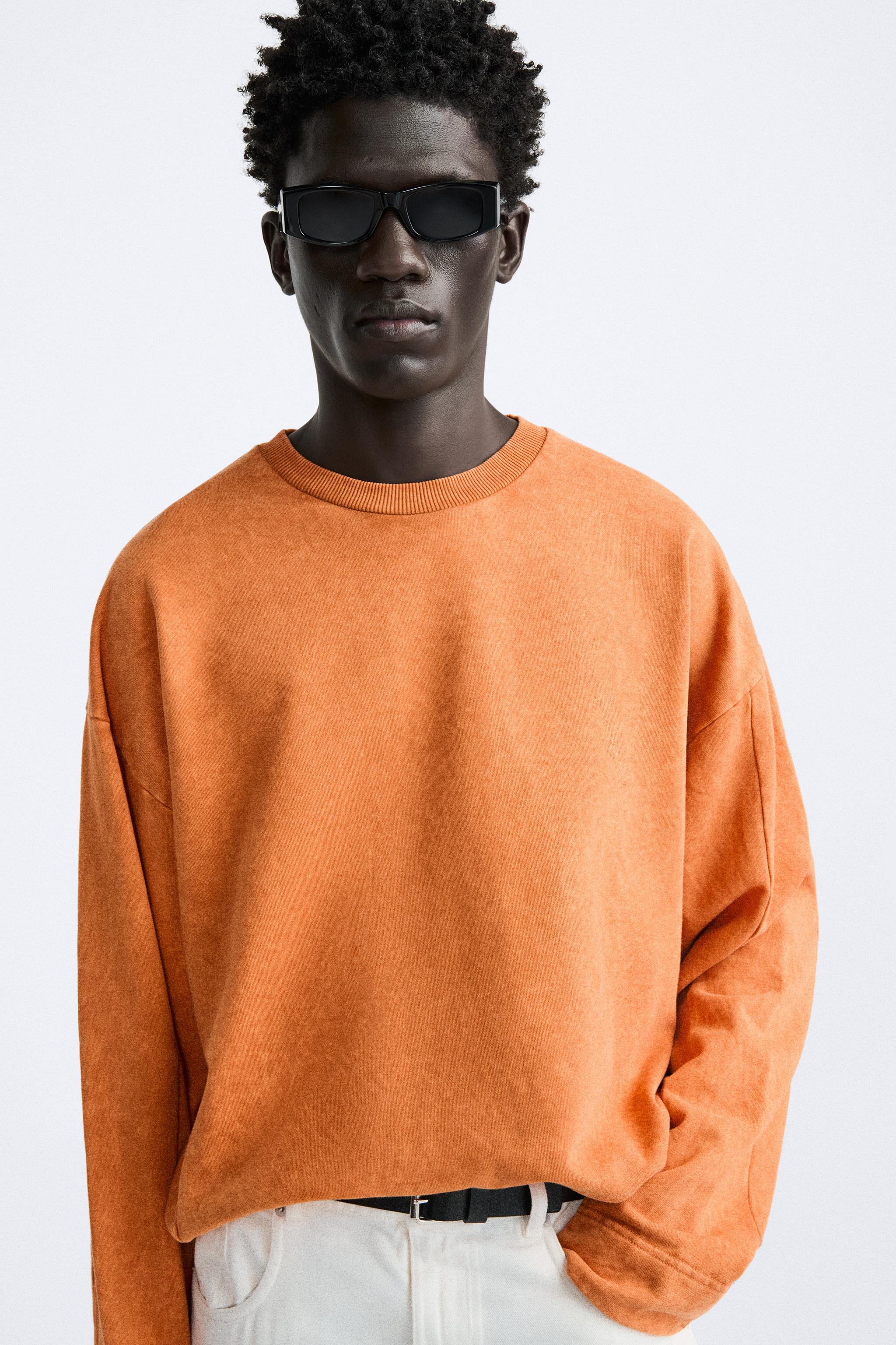 Zara sale orange sweatshirt