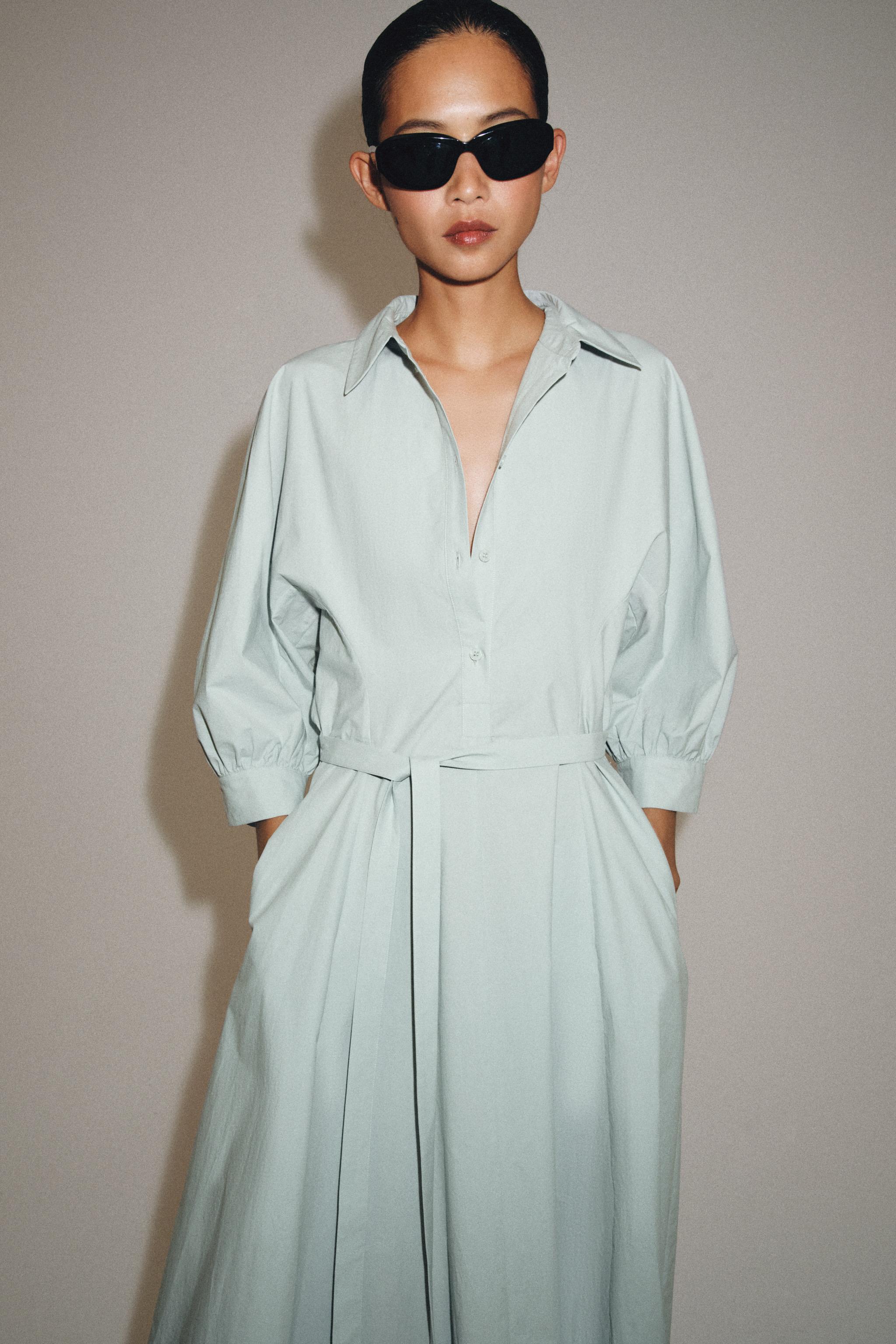 Женские платья Zara ZW COLLECTION SHIRT DRESS — фото 2