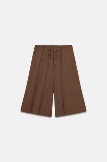 LONG FLOWING BERMUDA SHORTS - Brown by Zara - Image 4